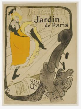 Henri Toulouse-Lautrec, Jane Avril au Jardin de Paris, 1893, lithographic poster.