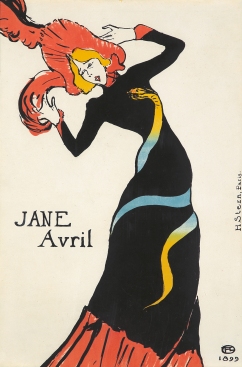 Henri Toulouse-Lautrec, Jane Avril, 1899, lithographic poster.